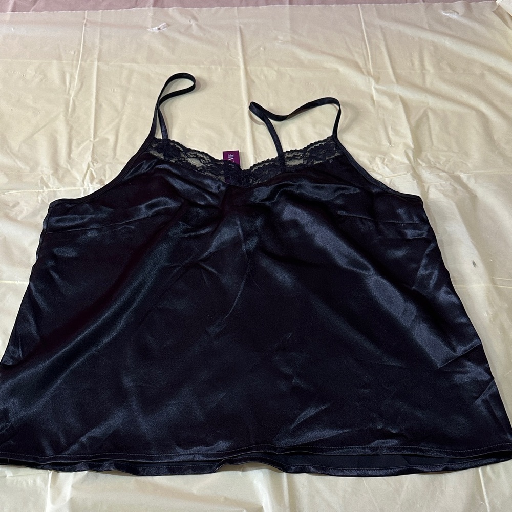 Adore Me Elegant Black Satin Camisole size small